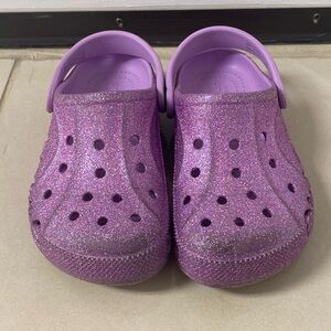 Purple Glitter Crocs. Size one.